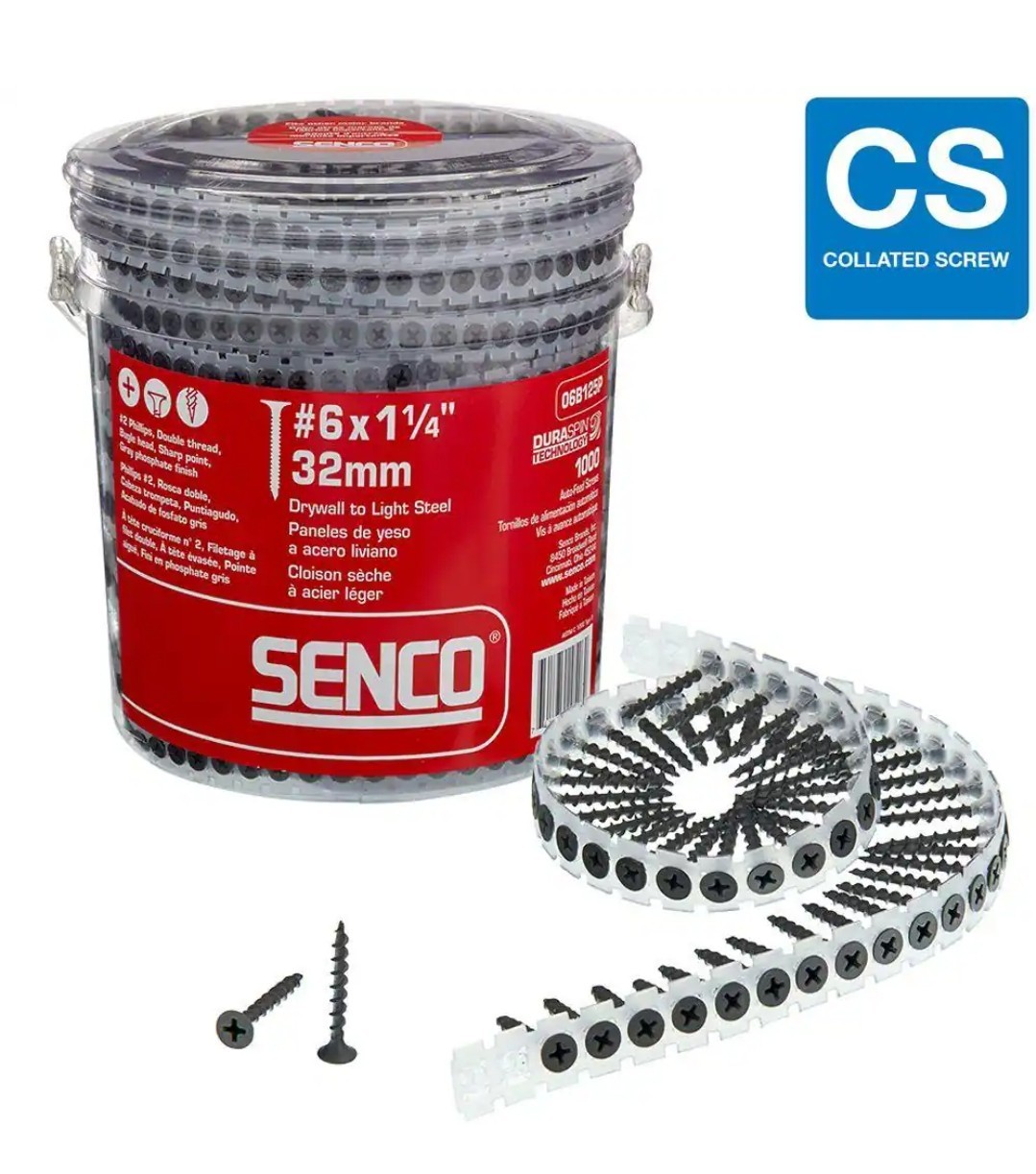 SENCO #6 1-1/4 In. Phillips Bugle-Head Collated Drywall Screw (1000-Pack)