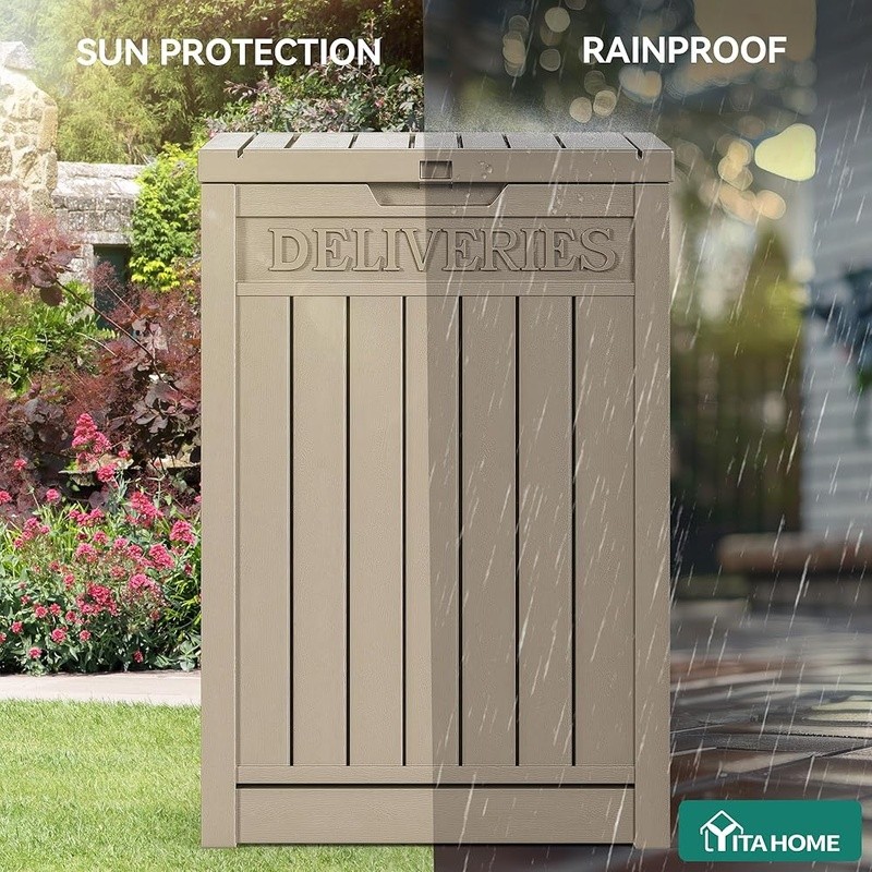 Lockable Outdoor Parcel Delivery Box Durable Weatherproof Resin Storage Solution