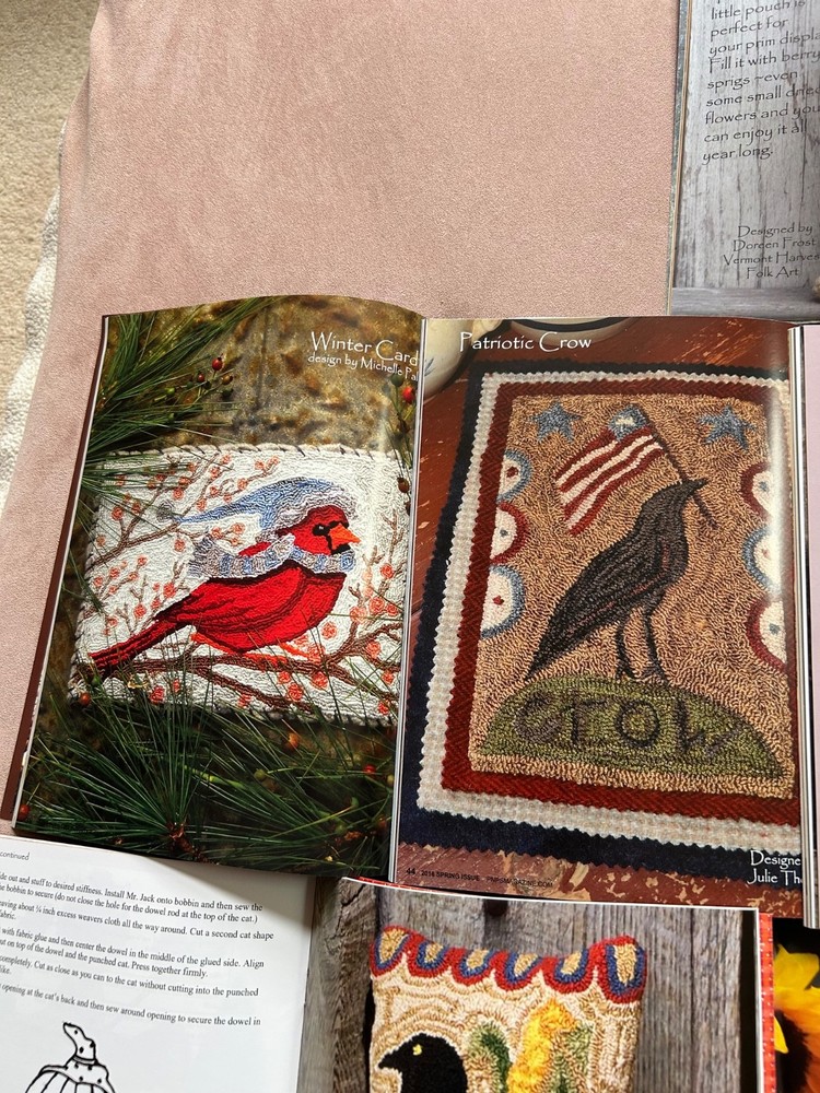 8 PUNCH NEEDLE & PRIMITIVE STITCHER MAGAZINE, PUNCHNEEDLE CROSS STITCH PATTERNS