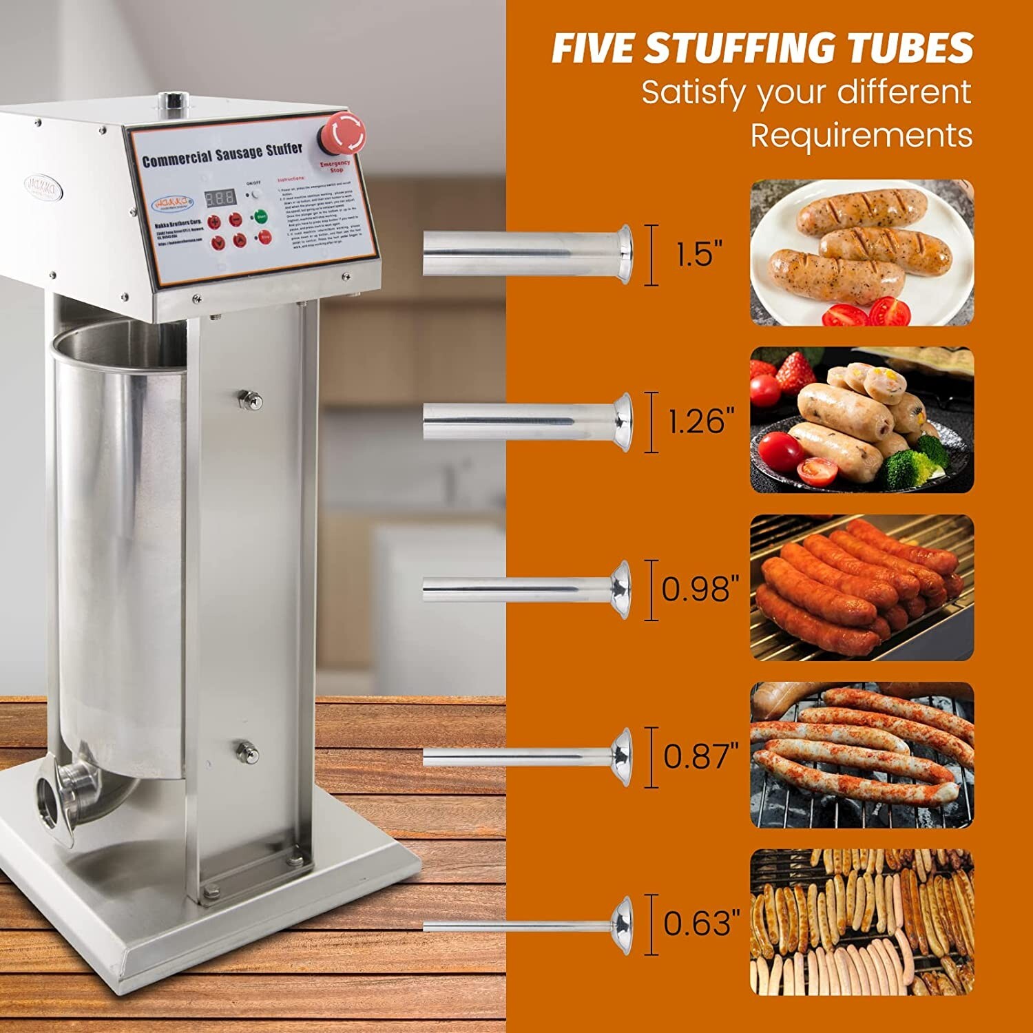 Hakka 22LBS 10L Electric Sausage Stuffer 2 Speed Commerical Meat Filler Maker