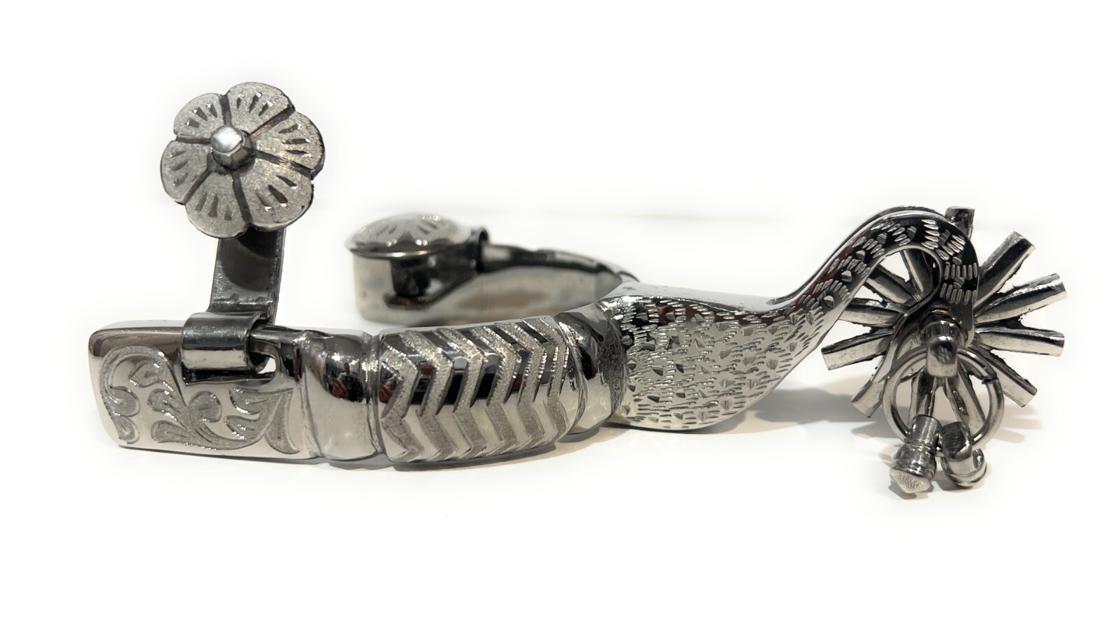 MEXICAN CHARRO SPURS. ESPUELAS CHARRAS CISNE CHARRO SADDLE HORSE GEAR