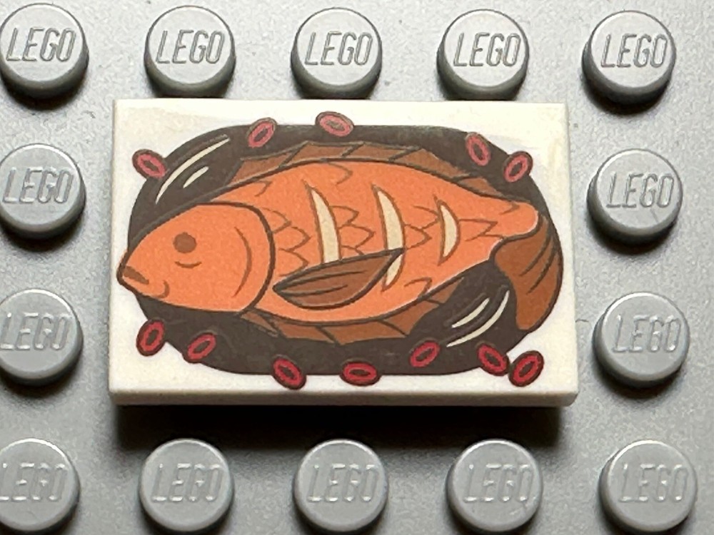 Lego Tile Steamed  Fish Pattern
