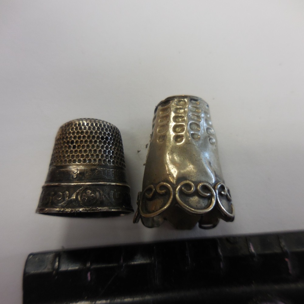 2 SILVER THIMBLES ~ ONE MARKED & OTHER TESTED STERLING