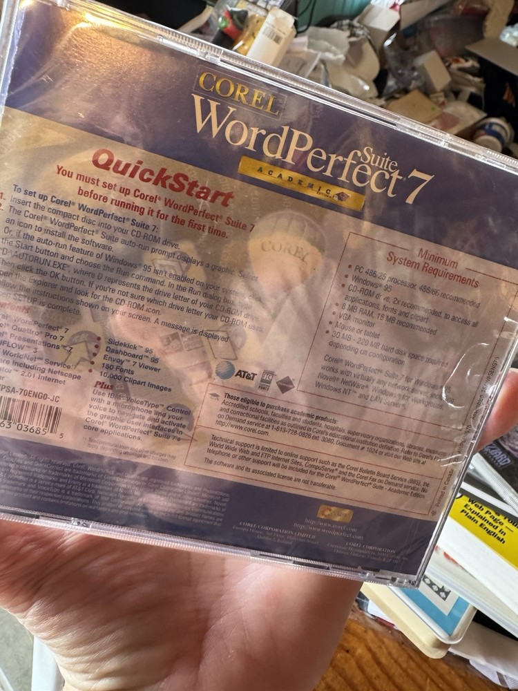 Corel WordPerfect Suite 7 Academic Edition Windows 3.1 CD