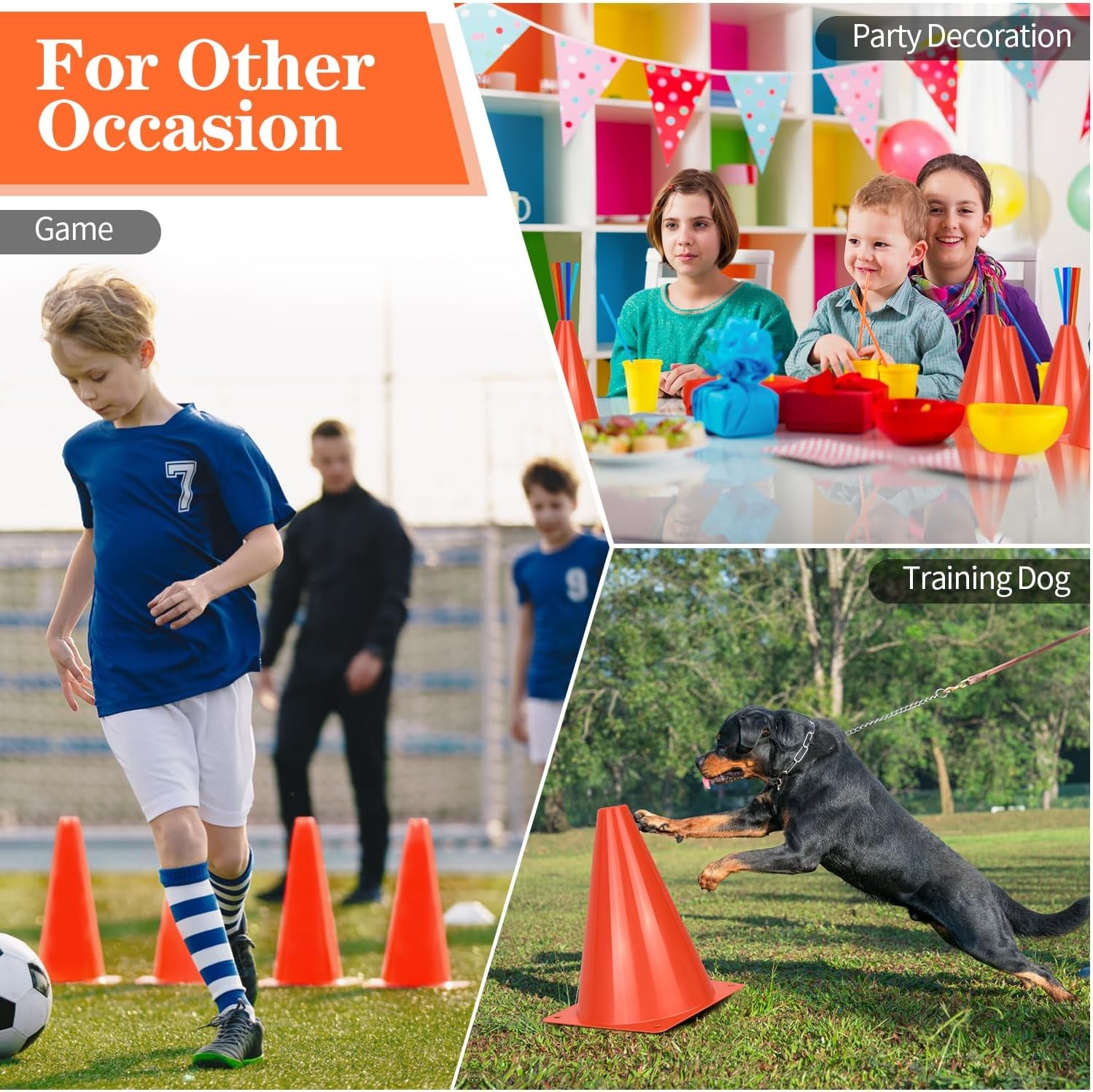 7 Orange Traffic Safety Cones Sign Soccer Football Training Cone Small 12 Pcs