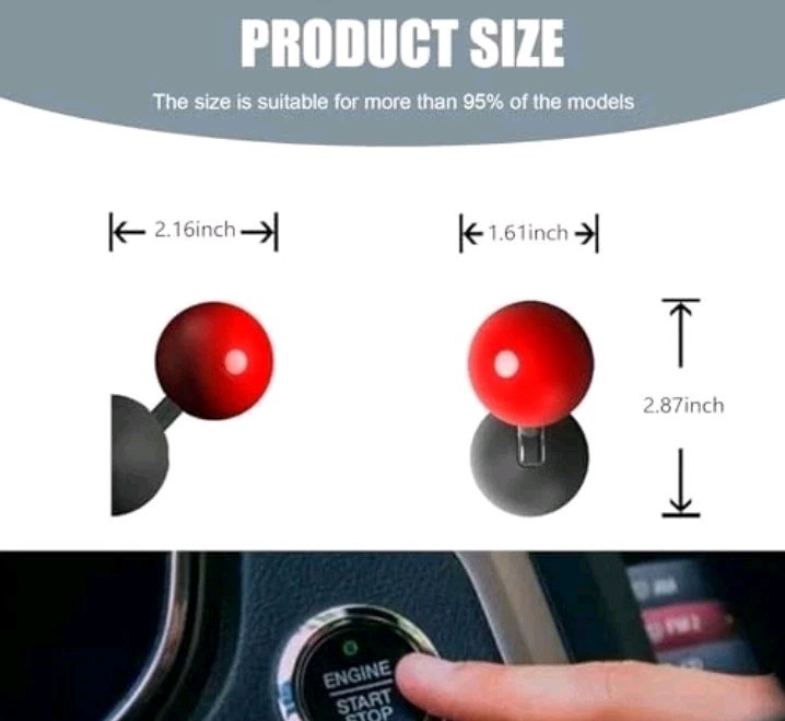 Push Start Button Cover, Cool Pull Down Ball Joystick Engine Start Stop 1pc Red