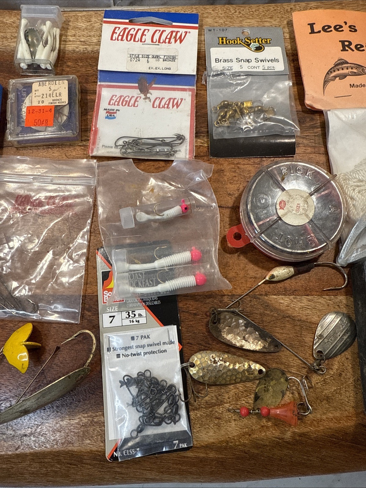 Lot Fishing Supplies Vintage Flies Lures Line Weights Scale Hooks