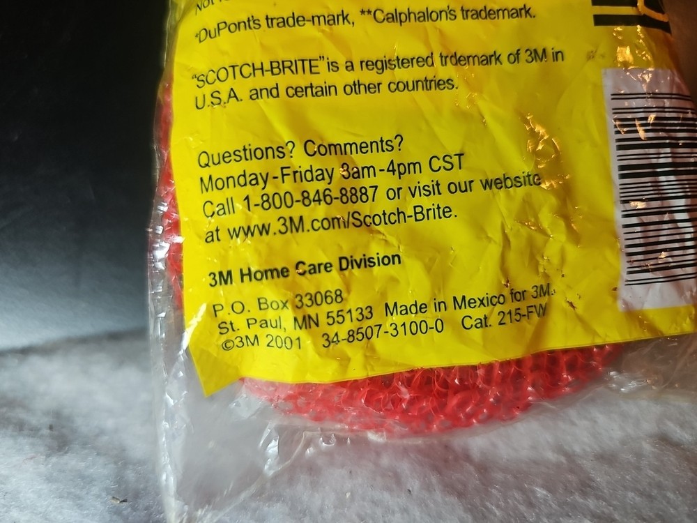 Vintage Scotch Brite Round Plastic Multi Purpose Scrubbing Pads 3 Pack New Pkg