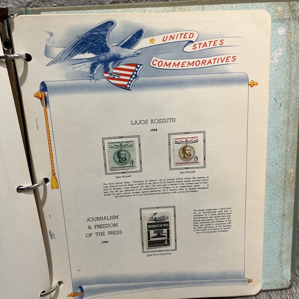 White Ace United States Commemoratives Postage Stamps Book 1947-1964 Qty 229