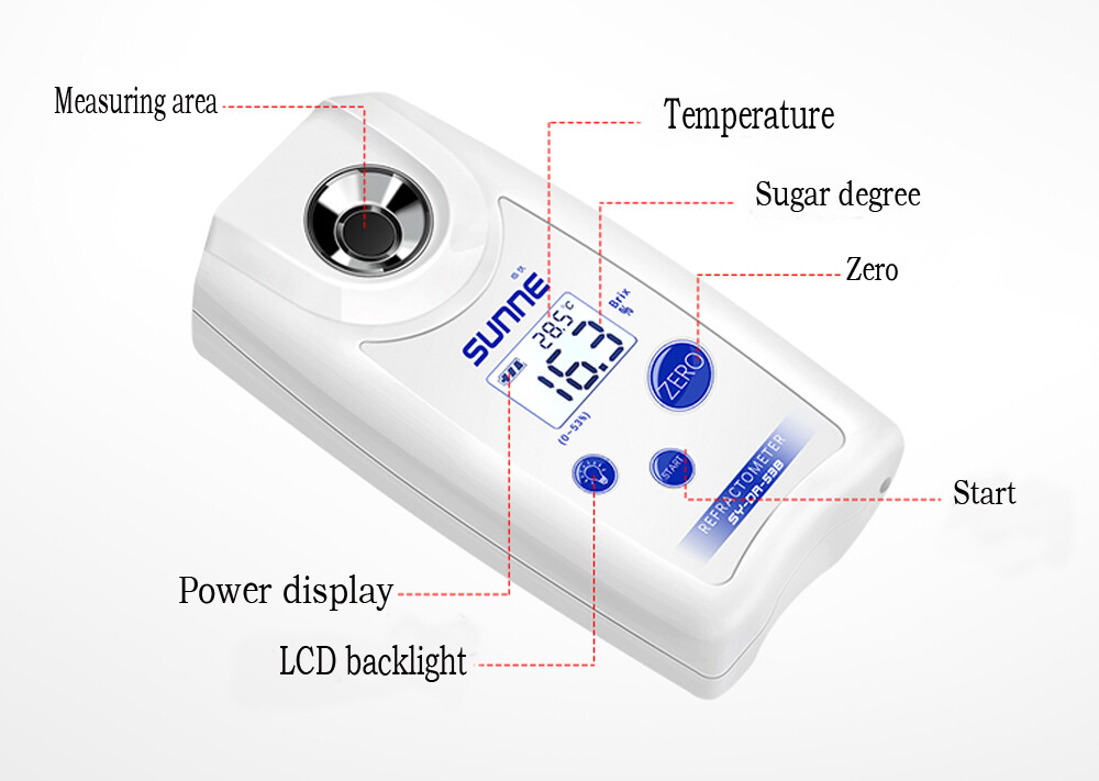 Digital Portable Fruit Sugar Meter Sweetness Refractometer Fruit Sugar Tester