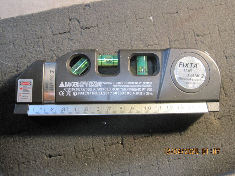 FIXTA Laser LevelPro 3 With  Tape Measure