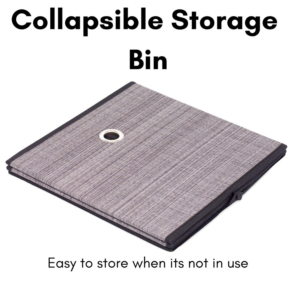 Canvas Storage Bin - 2 Pack - Grey - Box Container
