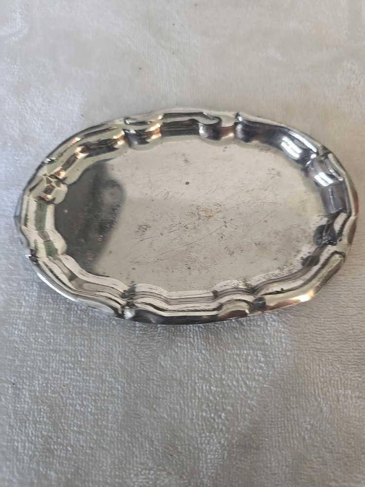 EP On Steel Silver Plated Trinket Dish Ash Tray Coaster 5"