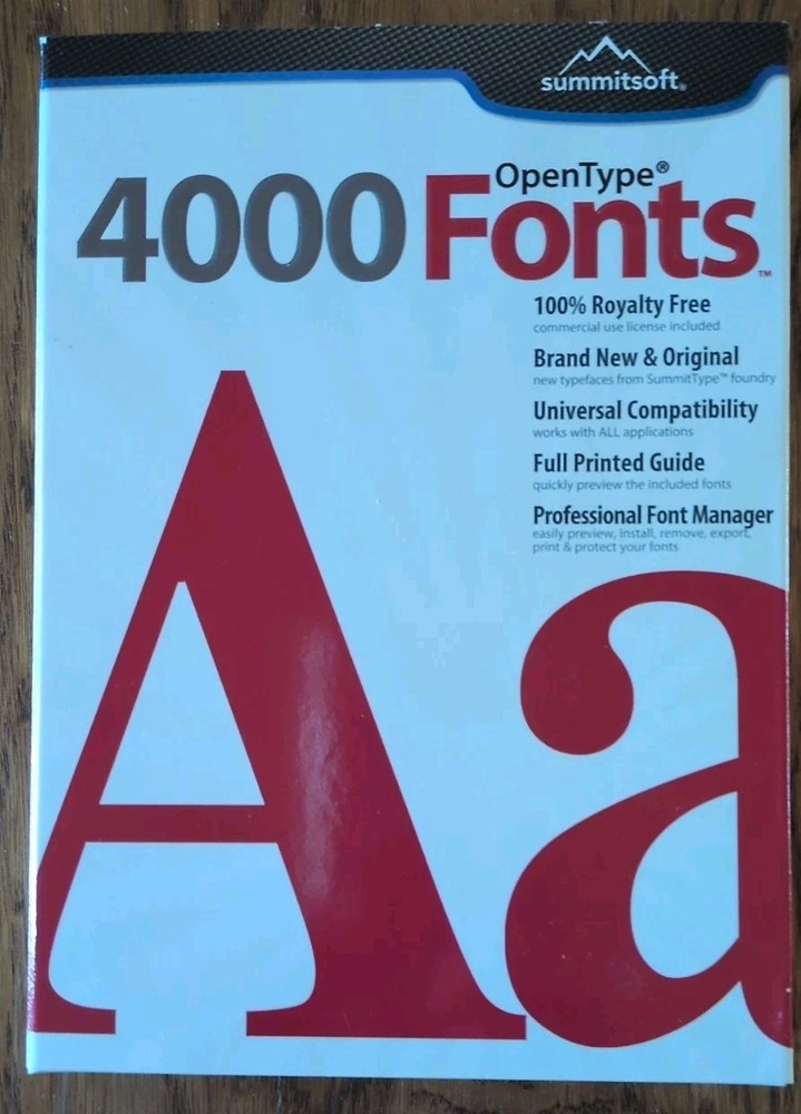Summitsoft 4000 Fonts, Windows Software, CDROM, Free Shipping