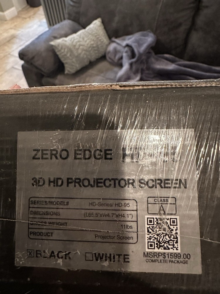 ZERO EDGE HD-95 3D PROJECTOR SCREEN [Unopened - NEW]