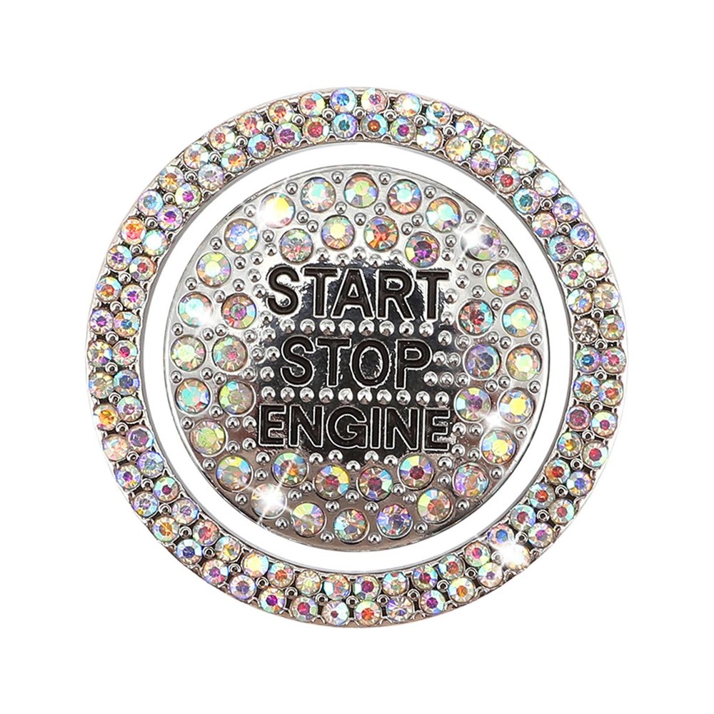Car Bling Crystal Rhinestone Engine Start Ring Decal Car Push Start Button Cover