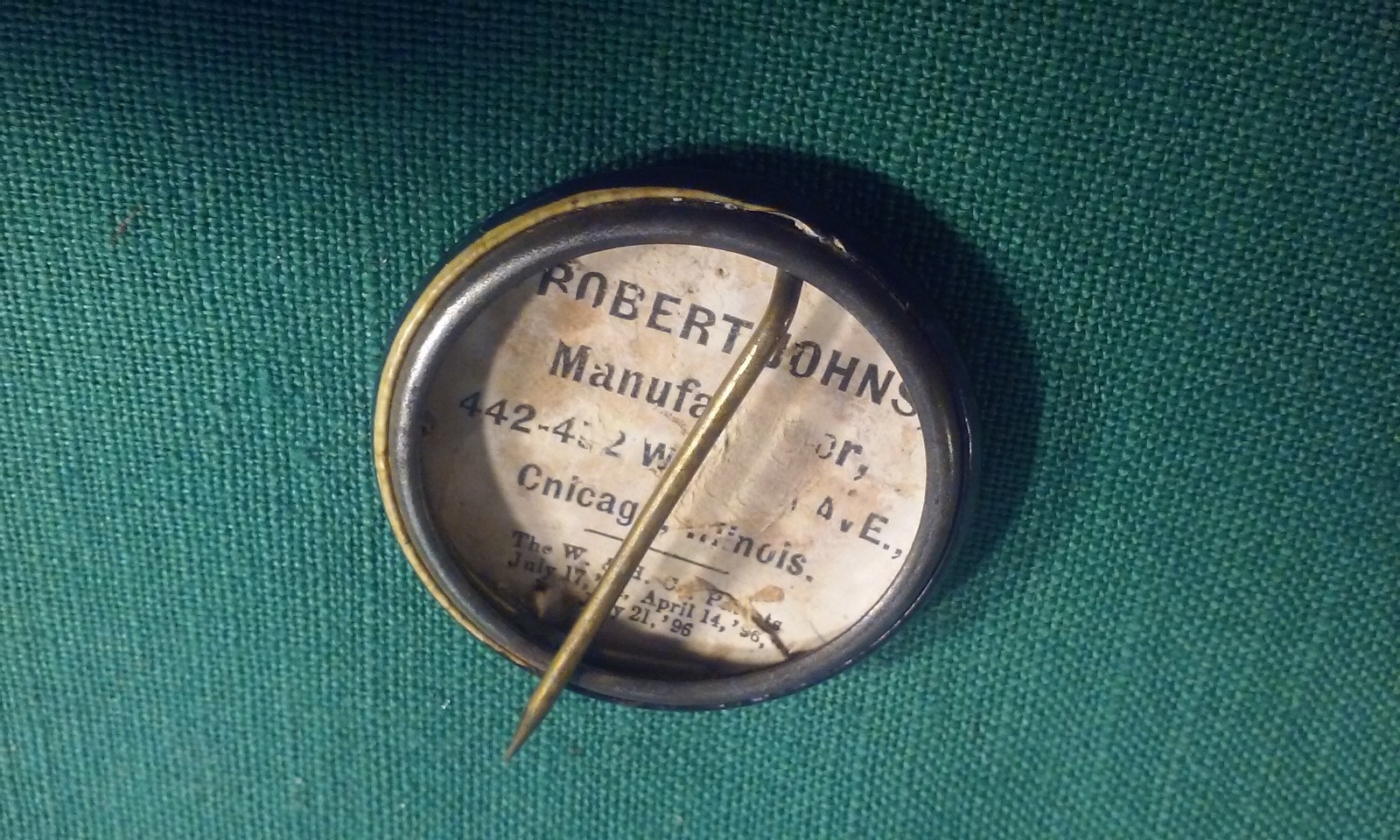 1896 AMERICA & CUBA Crossed Flags 1.25" celluloid pinback Spanish American War