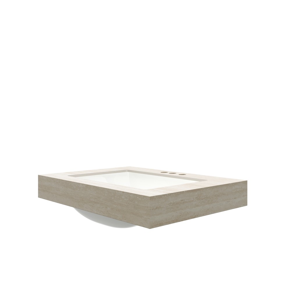 30" Roma Travertine-Pattern Sintered Stone Countertop and Undermount Ceramic