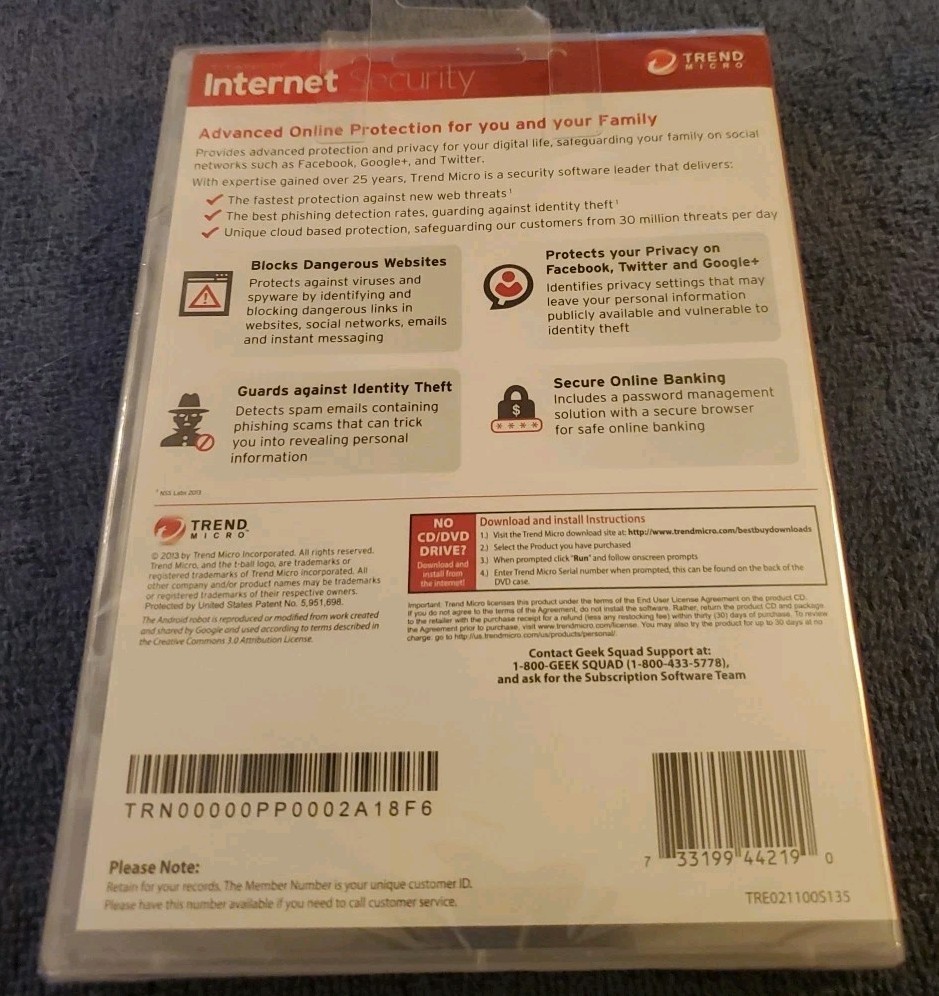 Trend Micro Titanium Internet Security 3 Devices Apple Windows Android 2013-NEW