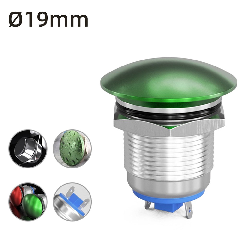 Momentary Push Button Switch,Mushroom Cap NO ON&Off Waterproof Pushbutton Switch