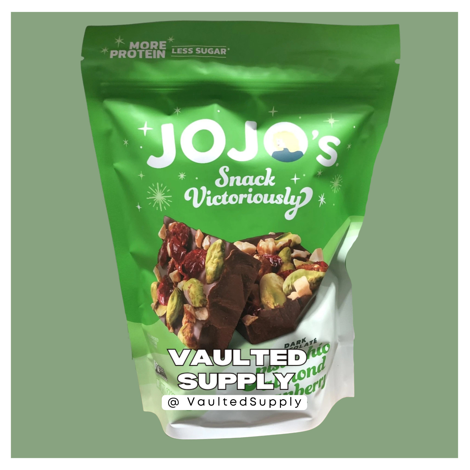 JOJO’s Dark Chocolate Pistachio Almond Cranberry Bites 2 Pack 14.4 oz Gluten Fre