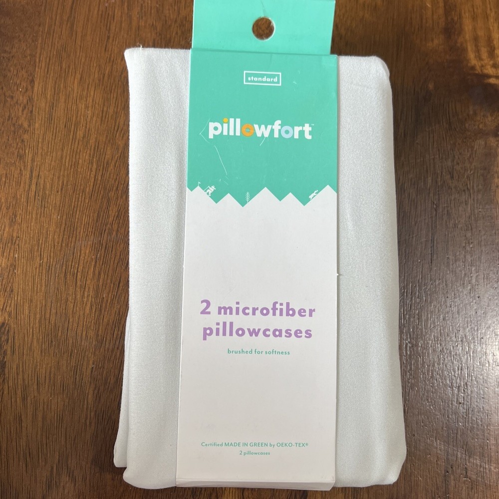 Pillowfort 2 Microfiber Pillowcases Standard Size 20"×30" Solid Gray, New! S1