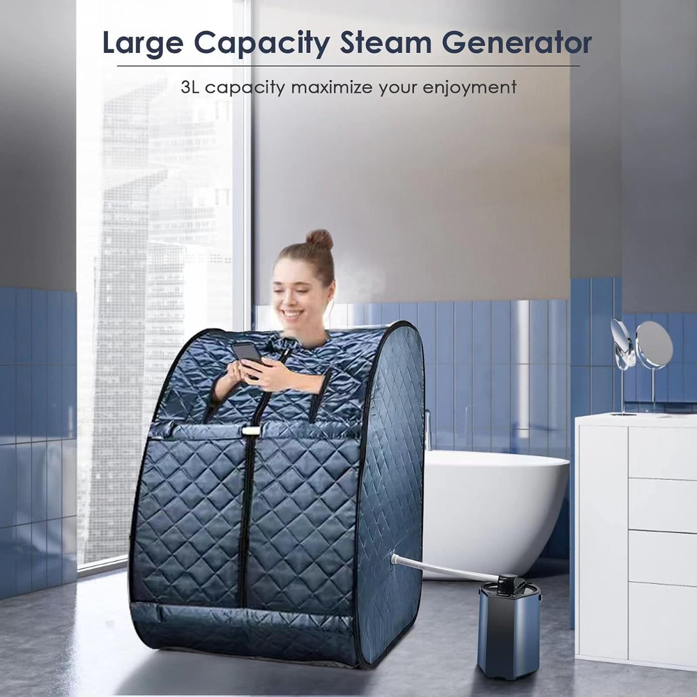 Home Portable Sauna with Remote Control & 800W Steam Generator, Foldable