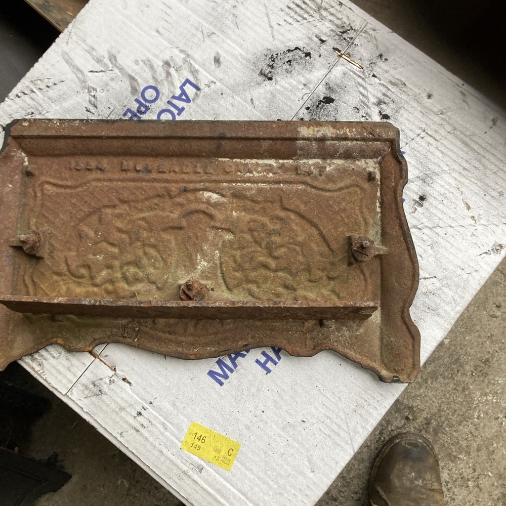 Original Victorian cast iron fireplace canopy hood