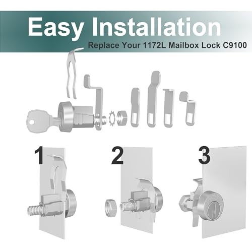 3 Pack Mailbox Locks, National L-1172C Mailbox Lock 3 Pcs Key Unique