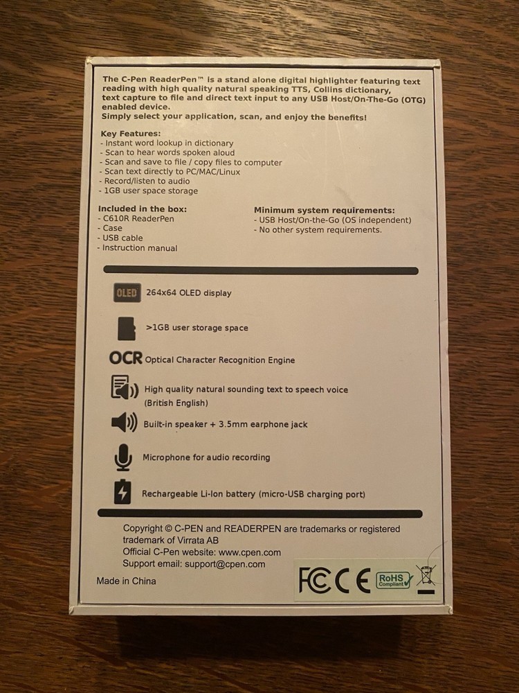 C-Pen Reader Pen Collins Dictionary Digital Highlighter Voice Function USB Audio