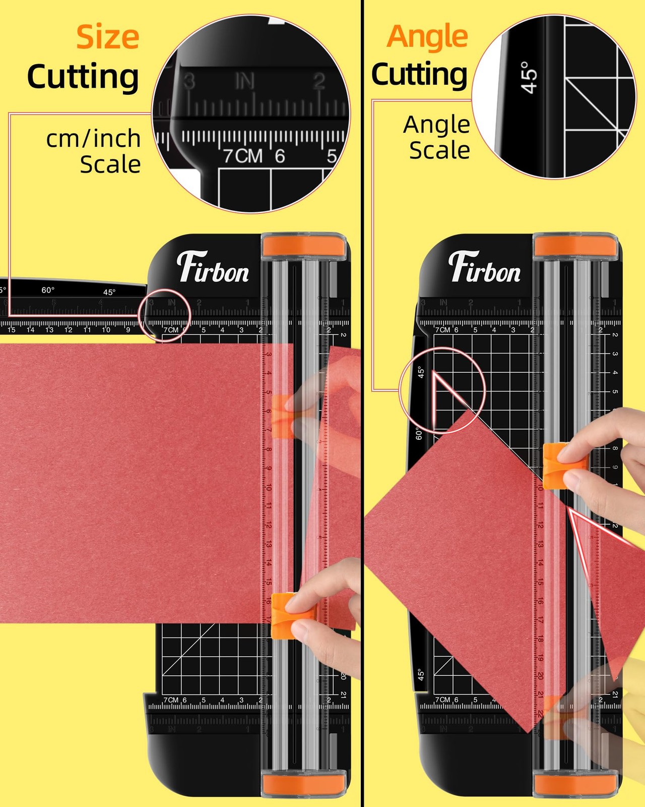 Firbon Black A5 Paper Cutter, Straight Small Paper Trimmer with Side Ruler fo...