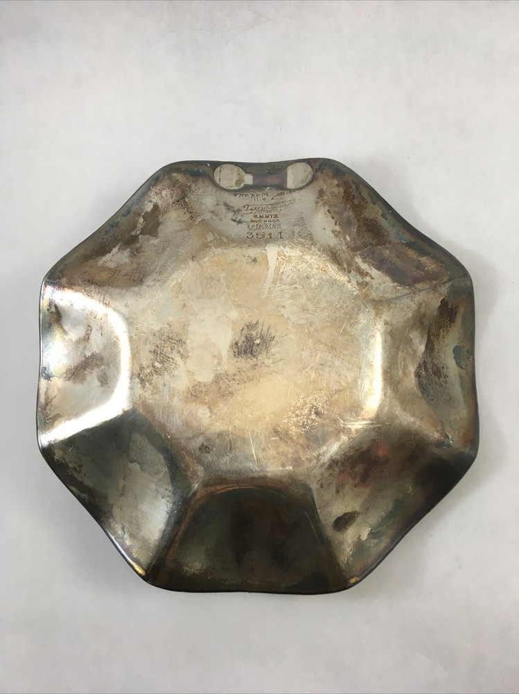 Tapestry Silverplate Floral Embossed Handled Basket Trinket Dish Display