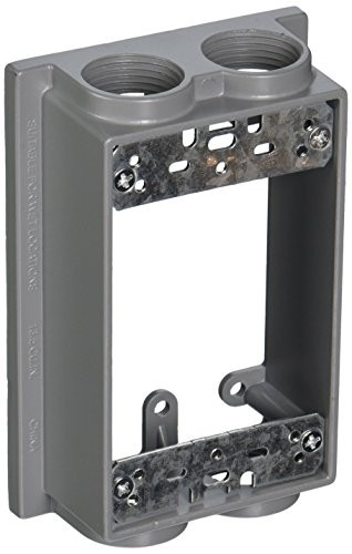 SE475S Weatherproof Box Extension, 1-Gang, (4) 3/4-Inch Outlets, Gray