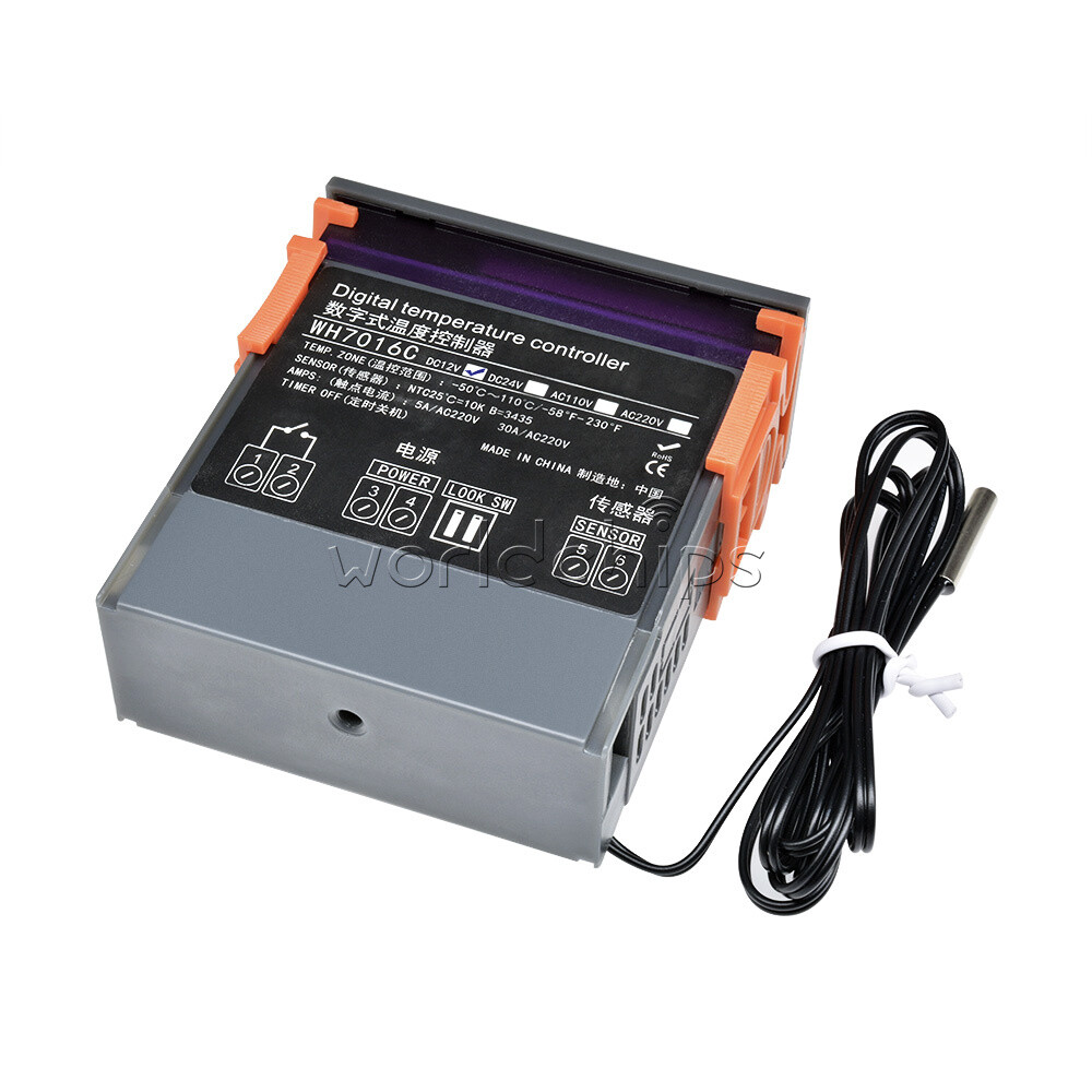 WH7016C 12V Automatic Digital Temperature Controller Thermostat Control Switch