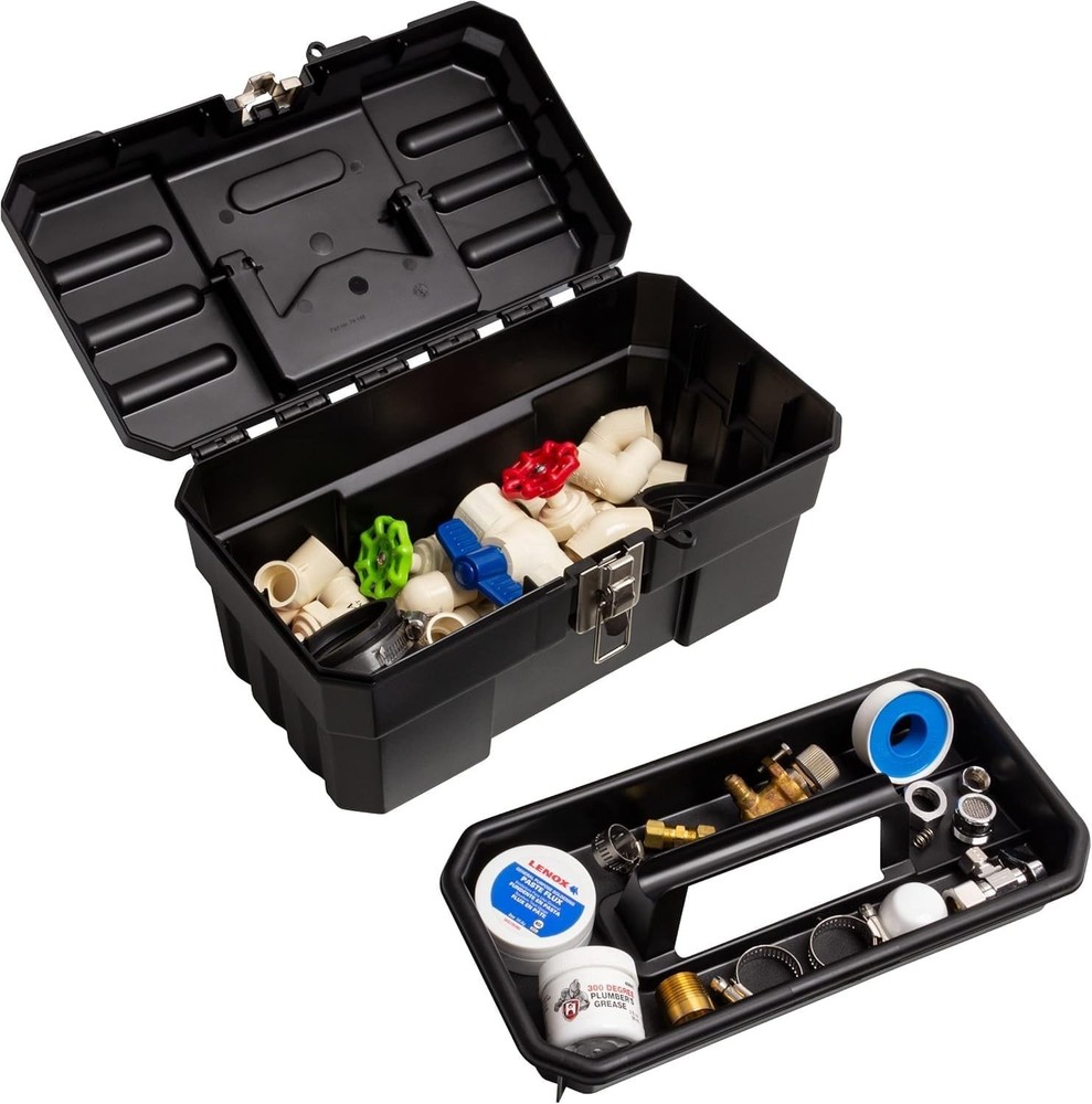 Portable 14" Toolbox for Hobby/Craft Storage, Black