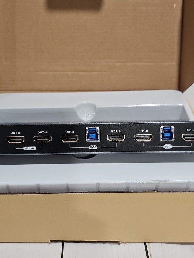 HDMI KVM Switch 2 Monitors 2 Computers, 4K HDMI Matrix Switch 2x2, Support...