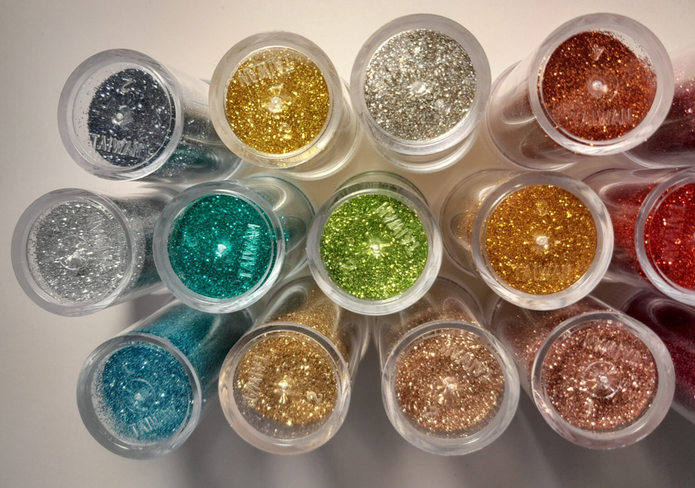 Glitter Shakers, 18-Pack, Assorted Glitter, Fine Glitter