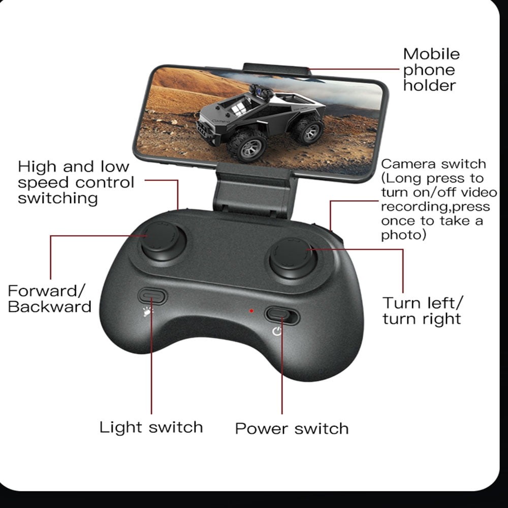 1: 28 RC Model Vehicles Car with HD Camera LED Lighting Multiple Control Modes