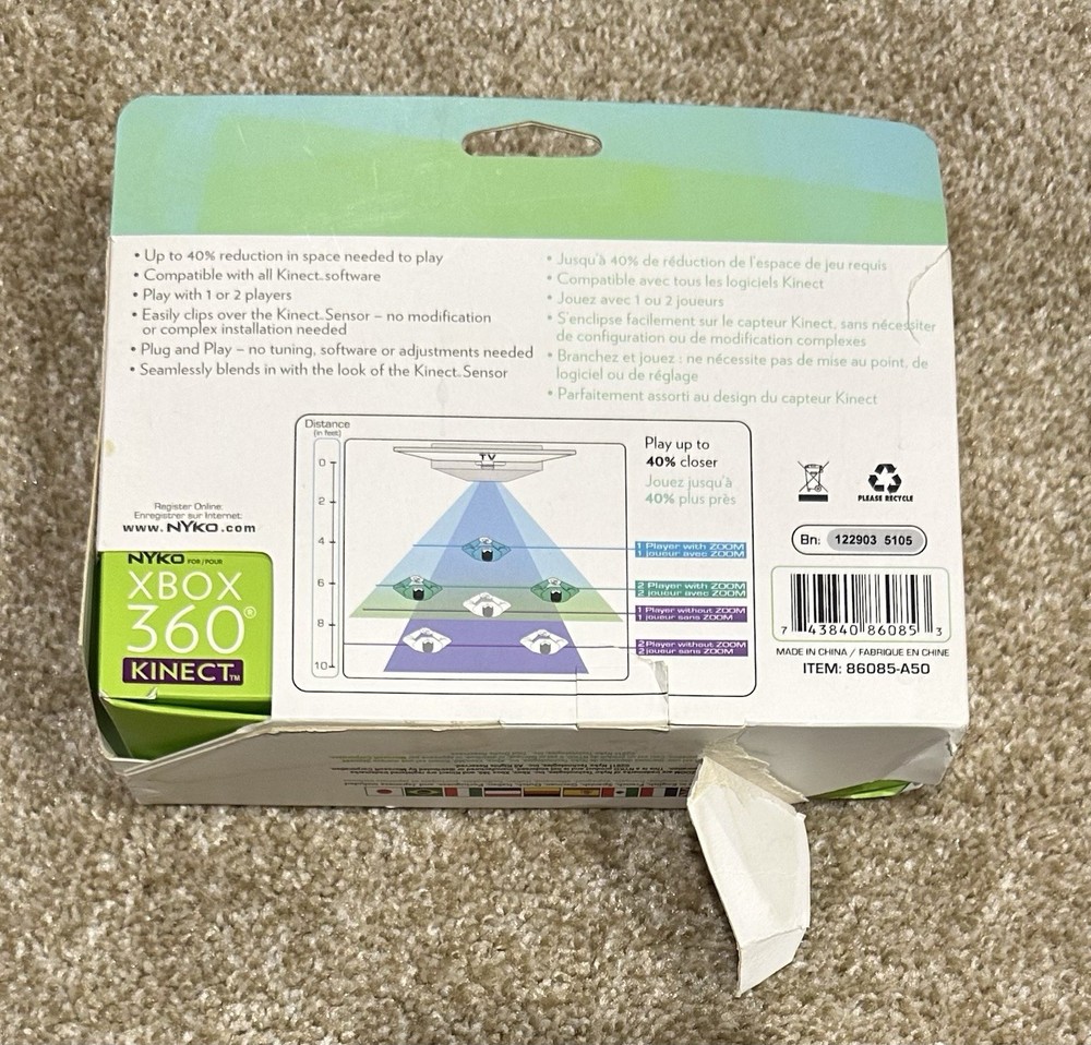 Nyko Zoom 86085-A50 Xbox 360 Kinect Sensor Zoom