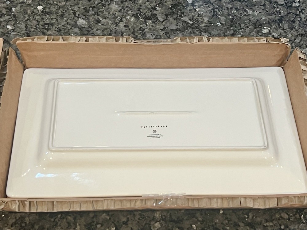 NEW Pottery Barn Harvest Pumpkin Stoneware Rectangular Serving Platter, Fall