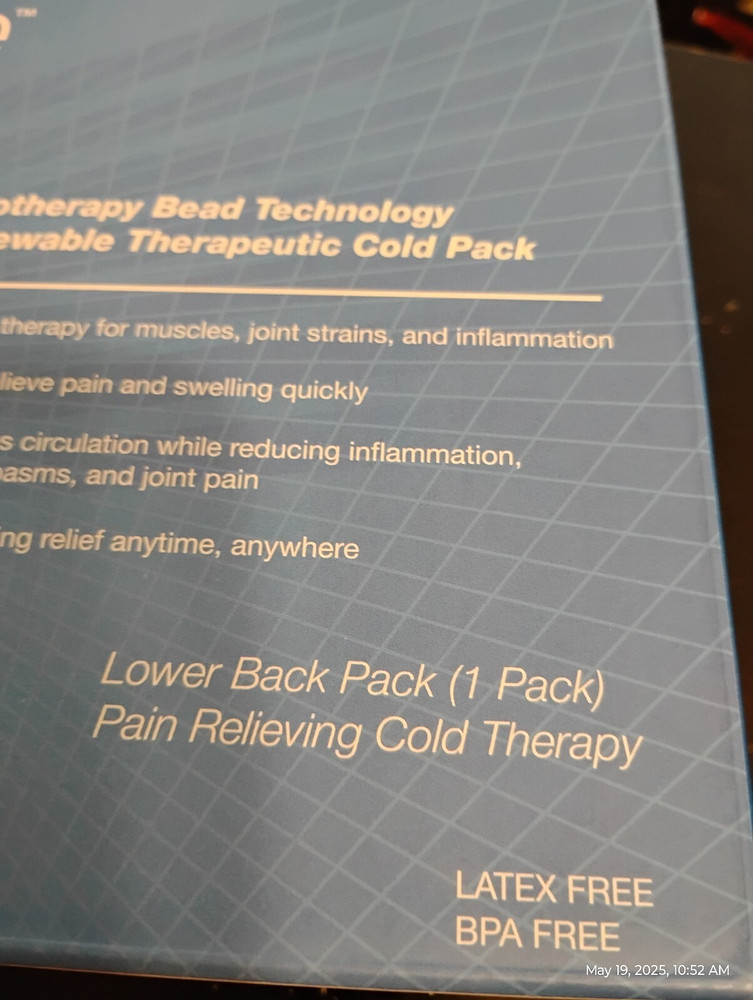 SOMA CARE Cold Pack,Cryotherapy Bead Technology Renewable ,Lower Back
