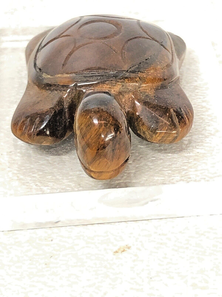 Tiger Eye Stone Carved Turtle