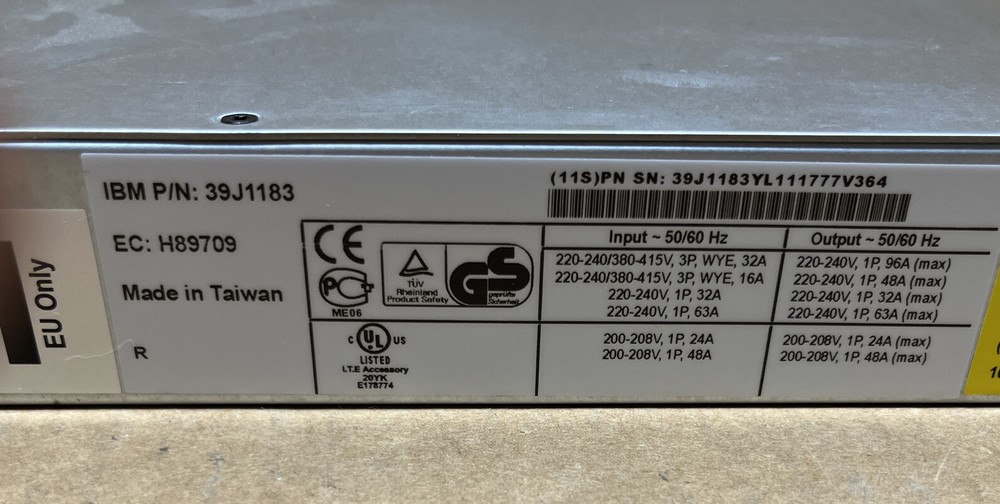 39J1183 IBM Power Distribution Unit H89709 Tested pull