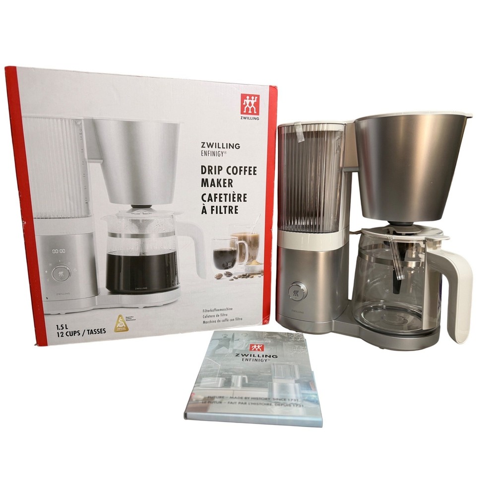 ZWILLING ENFINIGY Silver Drip Coffee Maker 12 Cups 197 Watts Programmable Timer