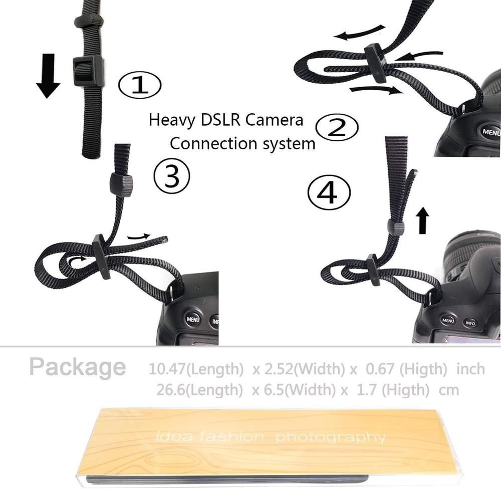 CHMETE Camera Neck Strap Leather Black 143cm,