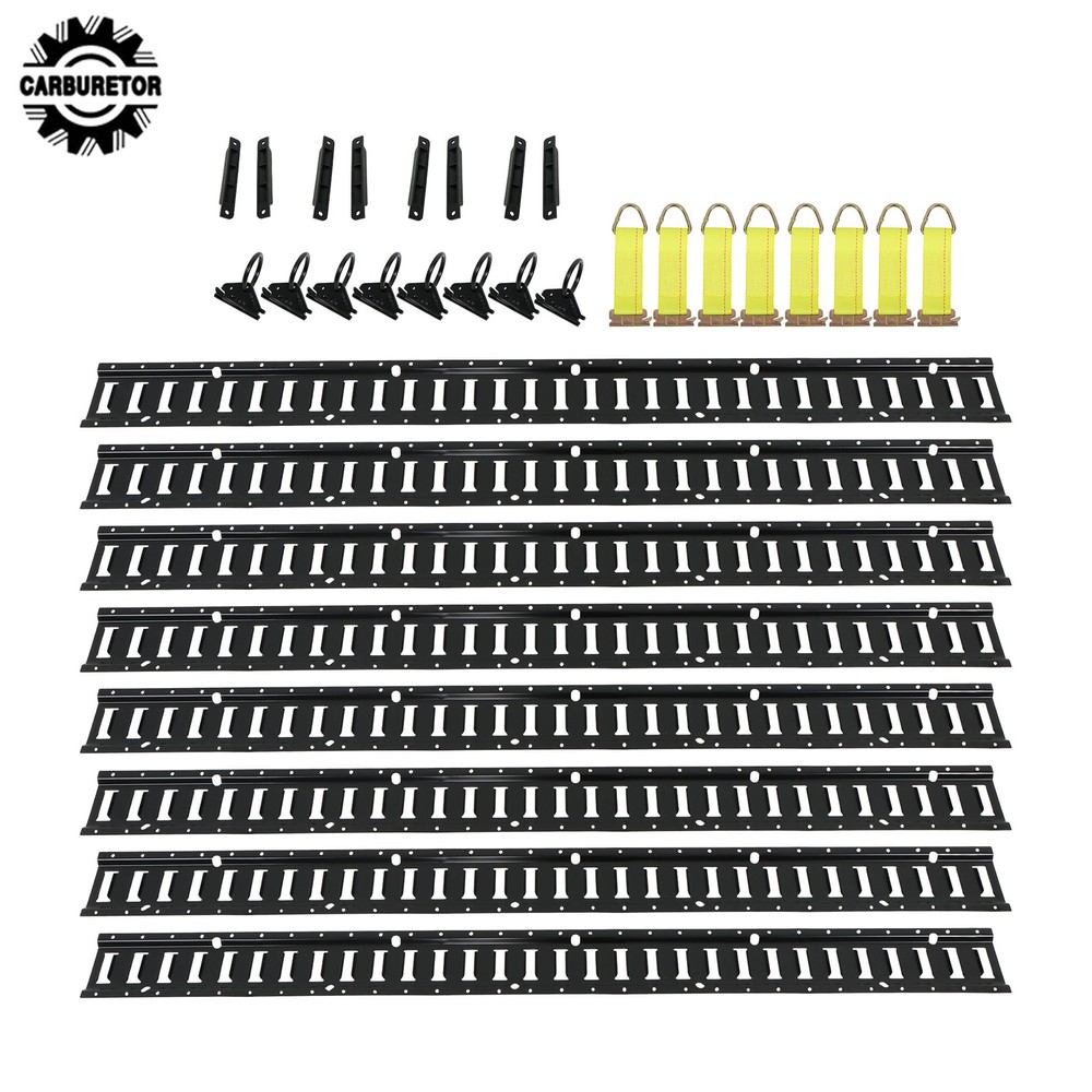 32 Pcs 5 Ft Black E Track Rails Complete Kit With Mounting Hardware For Cargo