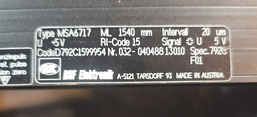 LINEAR SCALE - ENCODER TYPE MSA6717 -  1540mm(60in)  TAKE-OFF, USED., For Parts.