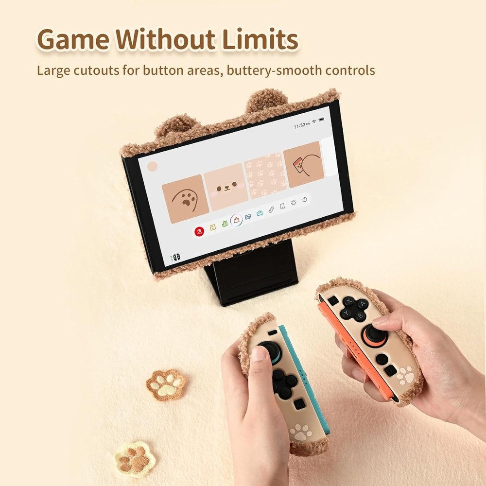 GeekShare NS2 Protective Case for Nintendo Switch 2025 Hard Shell Plush Bear