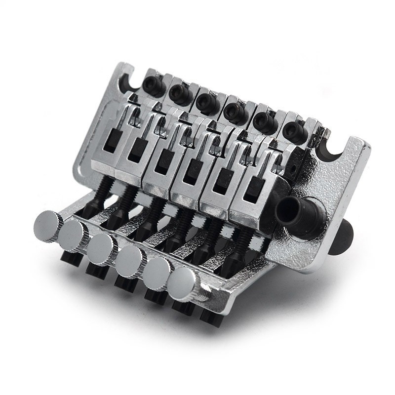 Double Locking Tremolo System Bridge for 6-String Electric Guitar Matte Silver A
