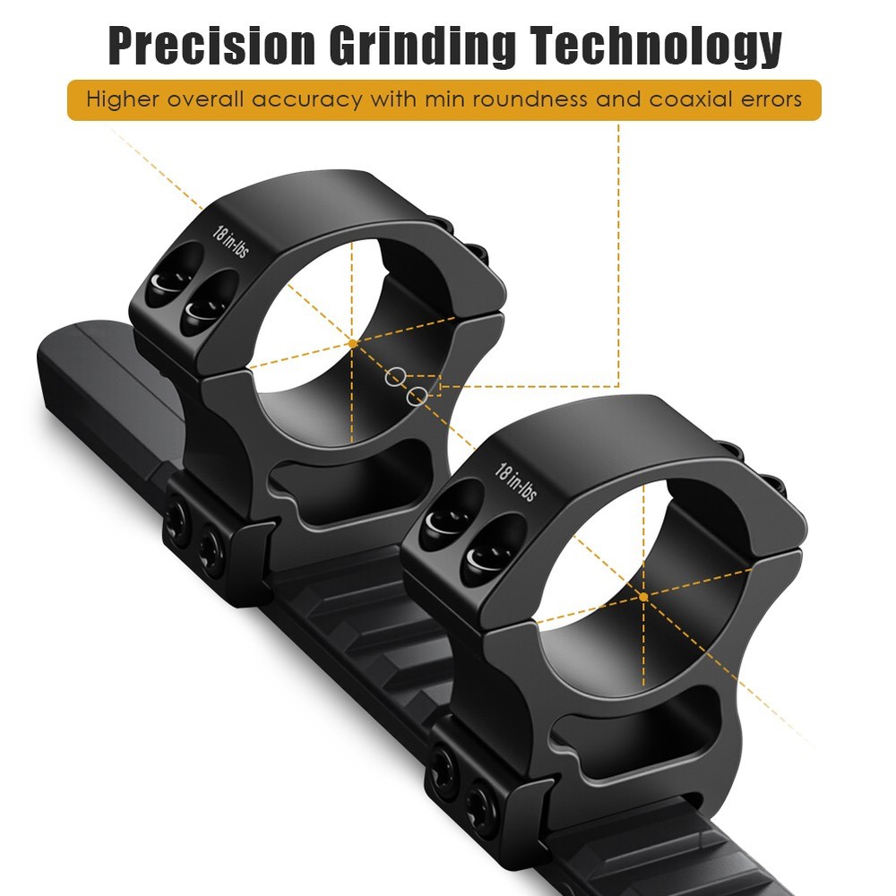 2Pieces 30mm Diameter See-through Scope Rings Includes Four additilonal screws